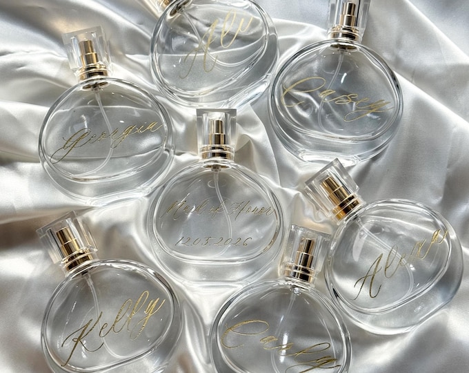 Personalized Glass Perfume Bottle, Custom Empty Scent Bottle, Refillable Perfume Bottle, Engraved Perfume Bottle, Wedding Gift