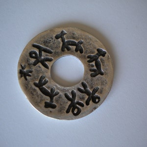 Pendant Silver Plated Metal Antique Pewter Ancient Symbols
