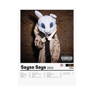 Póster de álbum, "Che Sayso Says", póster de rap underground, impresión artística de música hip hop, póster satinado, regalo para amantes de la música.