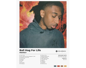 Protect Ball Hog For Life ラッパー アルバム ポスター サテンポスター | 210gsm
