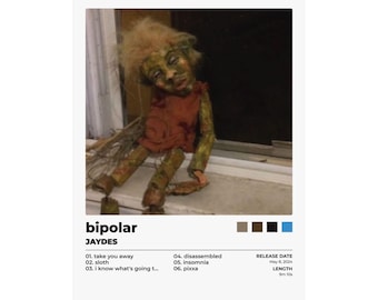 Jaydes Bipolarアルバムポスター、210gsmアートプリント、ウォールアート装飾、音楽ポスター、寝室装飾、寮の部屋ポスター