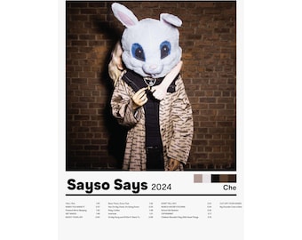 アルバムポスター、Che Sayso Says、アンダーグラウンドラップポスター、ヒップホップミュージックアートプリント、サテンポスター、音楽愛好家へのギフト、Cheポスター