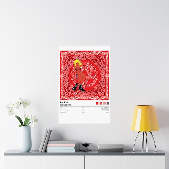 Nine Vicious B4EM Poster | Underground Rap Wall Art | Hip Hop
