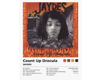 Jaydes Count Up Dracula アルバムポスター、210gsm アートプリント、ウォールアート装飾、音楽ポスター、寝室装飾、寮の部屋ポスター