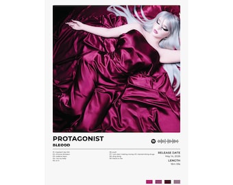 Bleood Protagonist Poster | Rage Rap Wall Art | Underground Rap Print | Hip Hop Music Gift | Satin Poster | Music Bedroom Decor