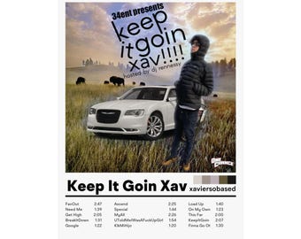 サテンポスター、Xaviersobased Keep It Goin Xavアルバムポスター、音楽ポスター、ウォールアートプリント、寮の部屋の装飾、大学ギフト