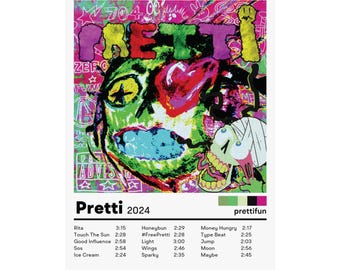 Prettifun Prettiアルバムポスター、ウォールアートプリント、ホームデコレーション、音楽ポスター、アルバムカバーアートプリント、音楽愛好家へのギフト
