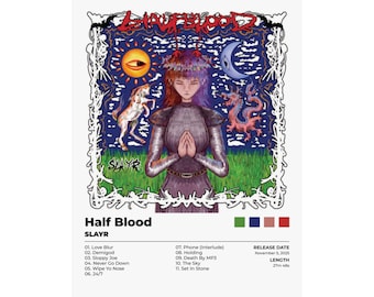Slayr Half Blood Rapper Album Poster Satin Poster | 210gsm