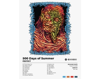 Protect 500 Days of Summer アルバムポスター | アンダーグラウンドラップ ウォールアート | ミュージックルーム装飾 | サテンポスター | 210gsm