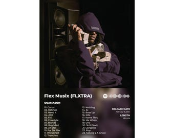 Osamason Flex Musix FLXTRA Edition アルバムポスター サテンポスター | Osamason トラックリスト ウォールアート