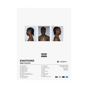 Poster de la pochette de l'album Nine Vicious Emotions Poster satiné