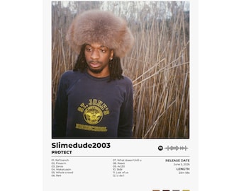 Protect Slimedude2003 Album Poster | Underground Rap Wall Art | Music Room Decor | Satin Poster | 210gsm | Underground Rapper