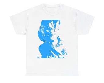 Nettspend Blue Graphic Tee | Underground Rapper | Underground Rap Shirt | Gift For Music Fans | Black White Stencil Photo Print
