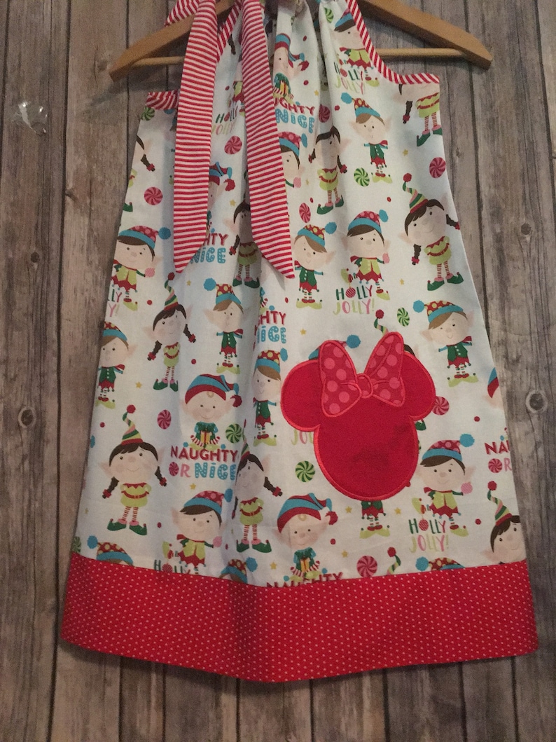 Disney Clothing 3,6,9,12,18 month2t,3t,4t,5t,6,7,8,10,12 Elf dress Disney Christmas Christmas Dress Minnie Mouse dress