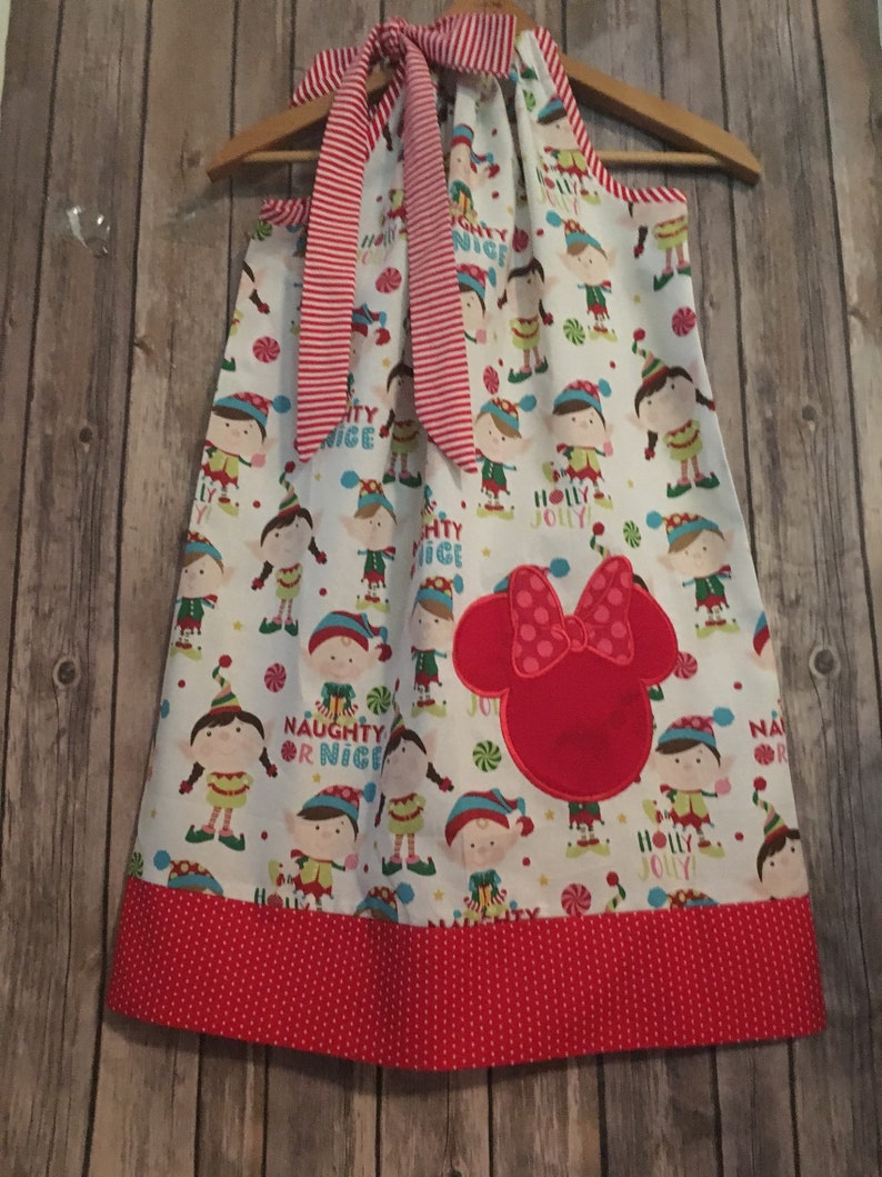 Disney Clothing 3,6,9,12,18 month2t,3t,4t,5t,6,7,8,10,12 Elf dress Disney Christmas Christmas Dress Minnie Mouse dress