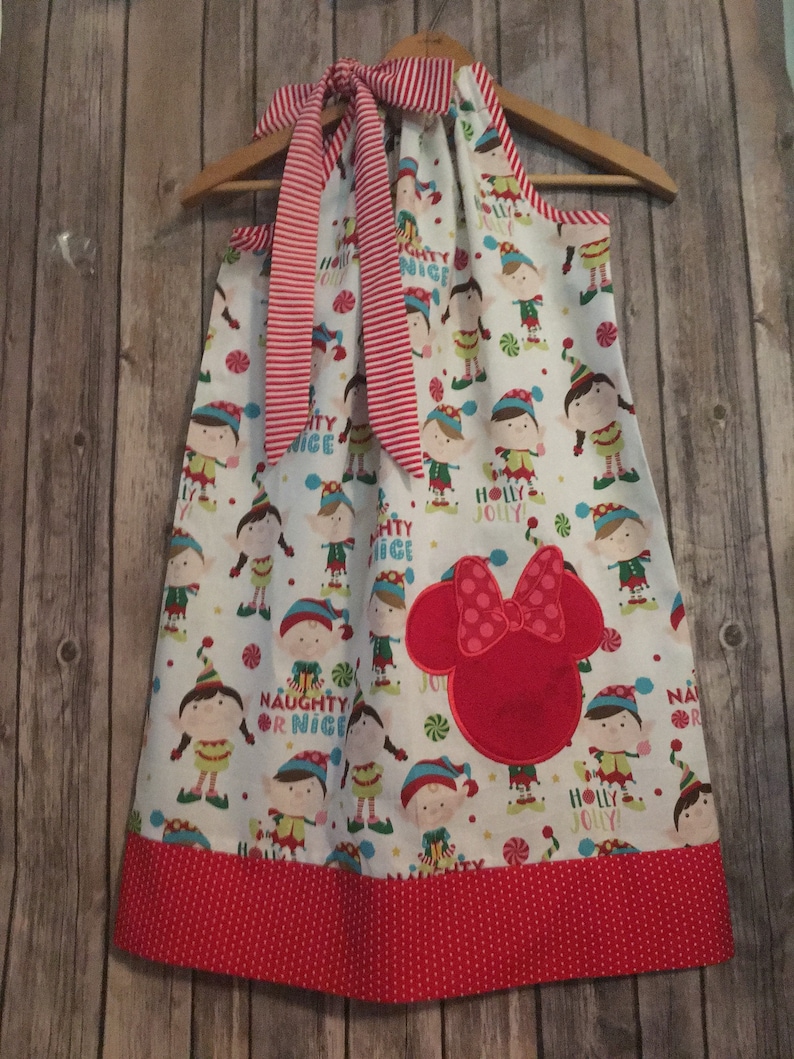 Disney Clothing 3,6,9,12,18 month2t,3t,4t,5t,6,7,8,10,12 Elf dress Disney Christmas Christmas Dress Minnie Mouse dress