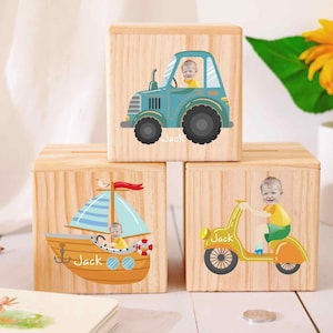 Personalized Piggy Bank with Name, Kids Coin Bank, Wooden Piggy Bank Gift, Kids Car Gift, Nursery Decor, Money Banks for Baby Boy, Christmas