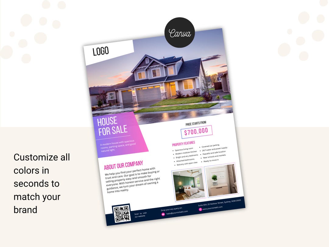 Editable Real Estate Flyer Template | Canva Brochure (digital Download ...
