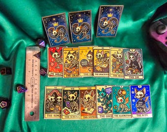 Miniature Skeleton Tarot Oracle: 22 Quirky Goth Self-Care Divination Cards for Witchy Gifts