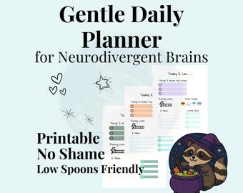 Neurodivergent Self-Care Planner: ADHD & Spoonie Journal, Mental Health Tracker, Low Spoons PDF