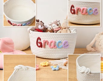 Panier De Noel Handmade Baby Gift Basket Custom Name Basket