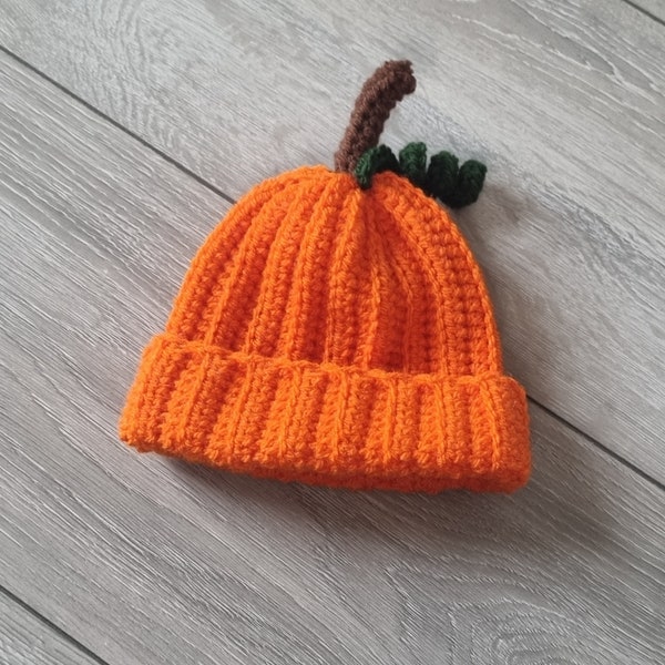 Pumpkin Hat, Autumn Hat, Fall Hat, Pumpkin Beanie, Newborn Hat, Pumpkin Hat, Ribbed Pumpkin Hat, Newborn Pumpkin Beanie,Halloween Beanie Hat