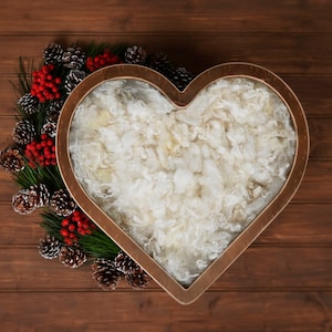 Newborn Digital Background,Christmas Heart Bowl Love Digital Backdrop Composite,Xmas Winter Holidays Berries Pine Cones, Instant Download