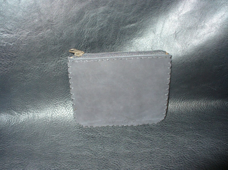 Handmade Red Leather Coin Purse.Mexican Punkalavera