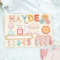 Personalized Busy Board-1st Birthday Boy Gift-Toddler busyboard-Wooden Sensory Board-Custom Baby Gifts-Christmas Gift-Name Puzzle product logo