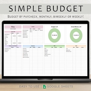 Budget Planner Google Sheet Monthly Budget Spreadsheet Paycheck Budget Template Simple Weekly Financial Planner Beginners Monthly Budgeting