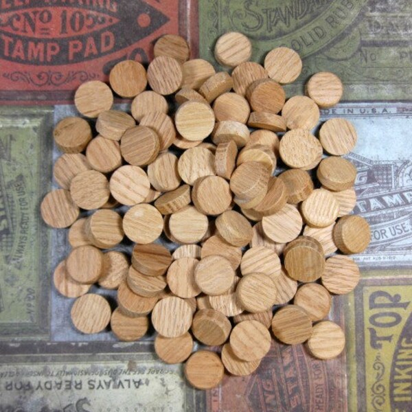 100 Small Wooden Discs, 3/4 Inch Unfinished