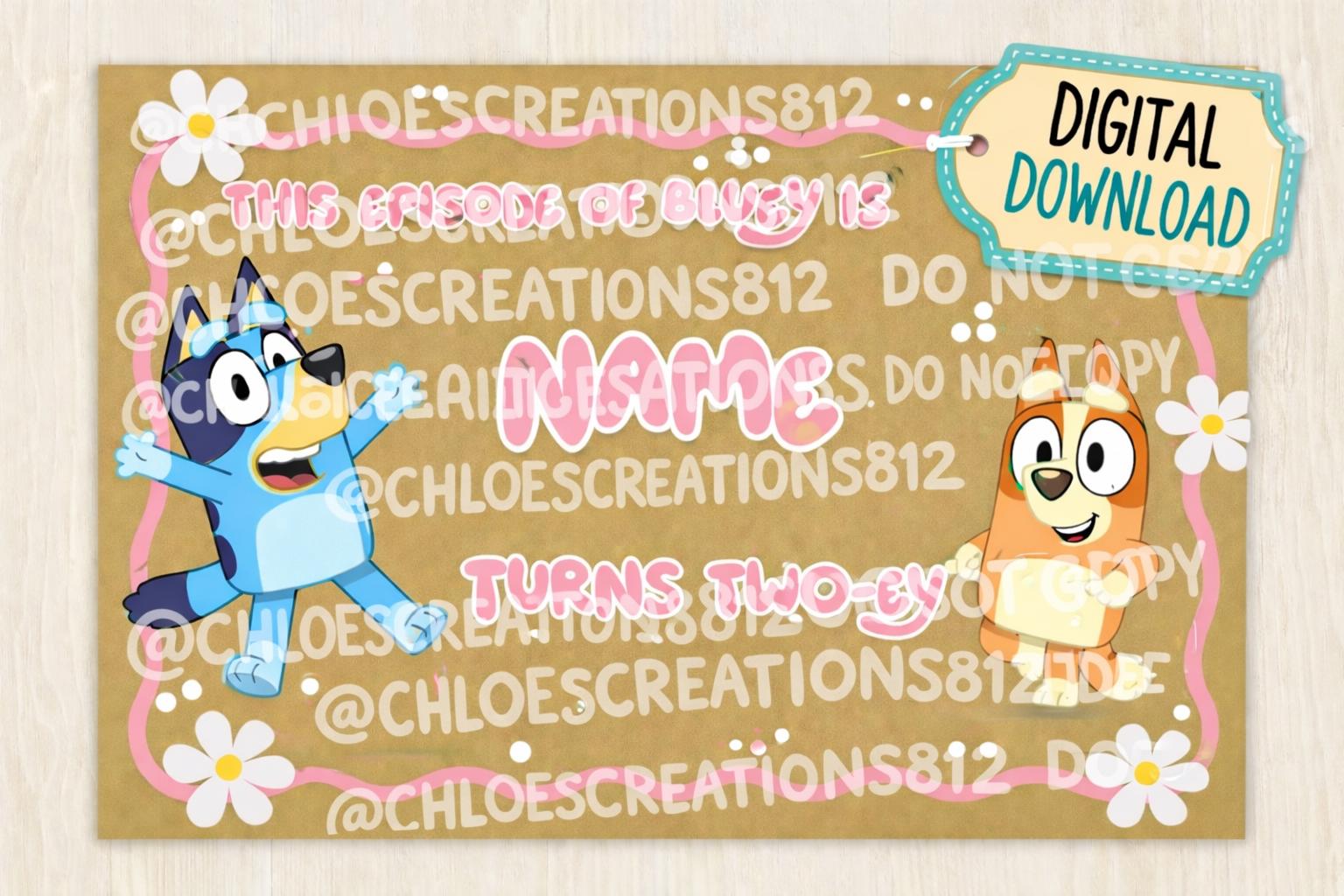 Editable Bluey Birthday Banner | Canva Template | Instant Download ...
