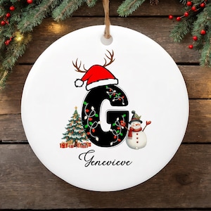 Letter Name Ornament, Custom Initial Ornament, 2025 Family Ornament, Personalized Ornament Name, Monogram Ornament, Christmas gift
