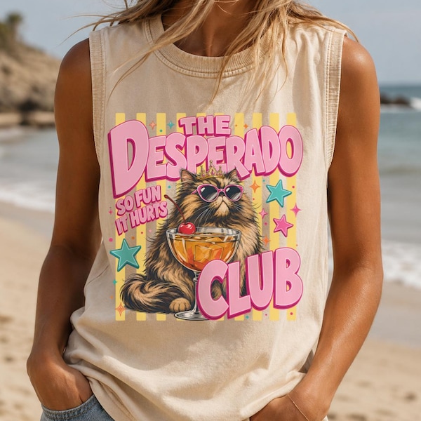Princess Donut Desperado Club Wash Tank, Dungeon Crawler Carl Inspired Shirt, DCC Funny Cat Tee, LitRPG Bookish Fan Gift.