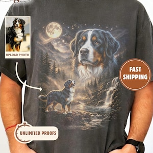 Comfort Colors® Custom Pet Portrait Shirt, Personalized Dog Cat Photo Shirt, Custom Dog Shirt, Custom Cat Shirt, Pet Memorial Tee.