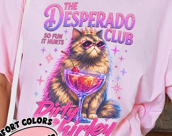 Princess Donut Desperado Club Shirt, DCC Dirty Shirley Cat Tee, Dungeon Crawler Inspired Graphic Shirt, Funny Bookish Cat Lover Gift.