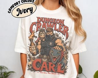 Dungeon Crawler Carl Shirt, Princess Donut And Mongo Graphic Tee.