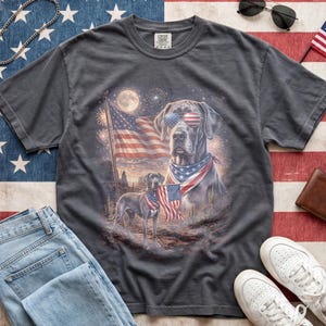 Comfort Colors® Great Dane Patriotic Shirt, American Flag Dog Tee, USA Great Dane Shirt, 4th of July Shirt, Great Dane Mom Gift.