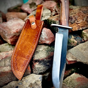 Camping Knife Handmade 1095 Carbon Steel Bowie With Rosewood Handle Specially For Outdoor