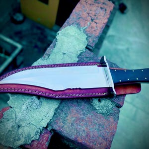 Full Tang Handmade Alamo Musso Bowie Knife: 1095 Carbon Steel, Micarta Handle