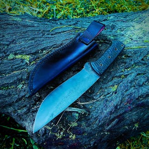 5160 Spring Steel Full Tang Bowie Knife Custom Handmade Camping Knife Gift for Dad, Husband, or Boyfriend Survival Knife Gift for Him Unique