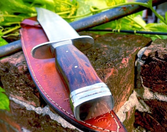 Alamo Musso Bowie Knife 1095 Carbon Steel Rosewood Handle, Collectible gift for him birthday gift anniversary gift, outdoor knife for father
