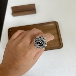 Y2K Retro Silver Ring Watch – Adjustable Quartz Punk Finger Watch,Vintage Women's Watch Ring,Clothing Accessories,Couple Watch,Gift for Her