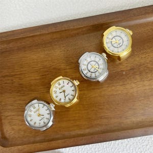 Retro Punk Y2K Gold Ring Watch,Women&#39;s Finger Watch Ring,Handmade Adjustable Mini Ring Watch,Clothing Accessories,Couple Watch,Gift for Her