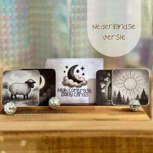 Hoogcontrast Babykaarten | Printbare zwart-wit kaarten voor pasgeborenen, visuele stimulatie & Waldorf + Montessori sensorisch spel