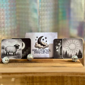 High Contrast Baby Cards | Printable visual cards for newborns, waldorf + montessori-inspired sensory play, black & white infant flashcards