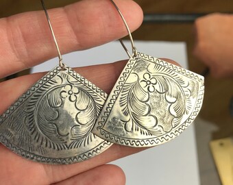 AZBlessedBeads\u00a9 Hill tribe Thai silver braided earrings