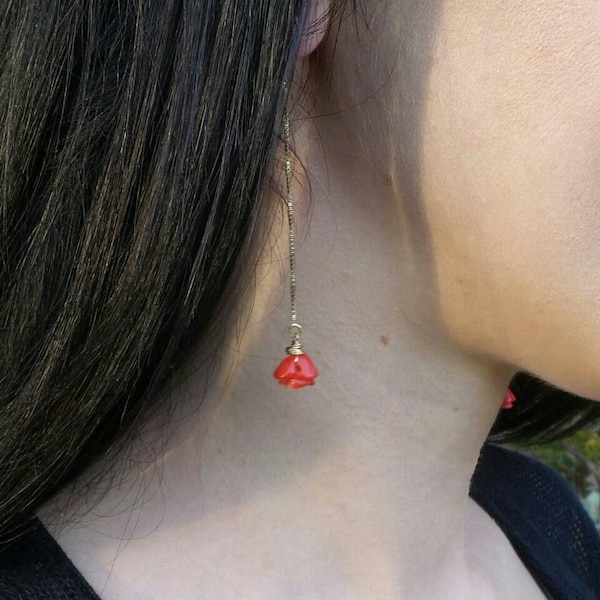 Red Coral Earrings - Etsy