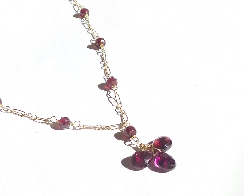 Rhodolite garnet chain necklace