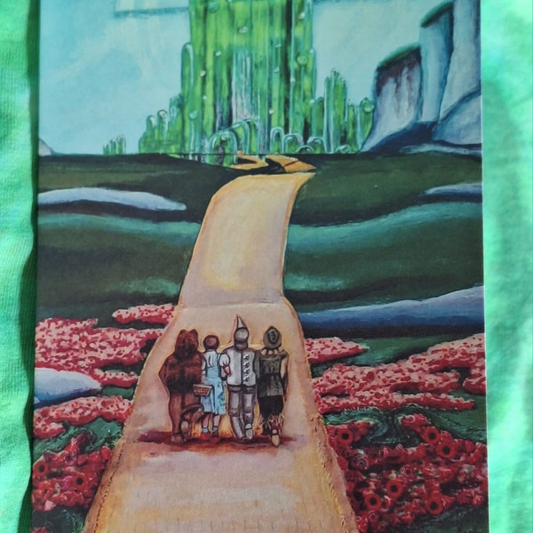 Wizard of Oz greeting card, Judy Garland, Dorothy, Emerald city, ooak greeting card.